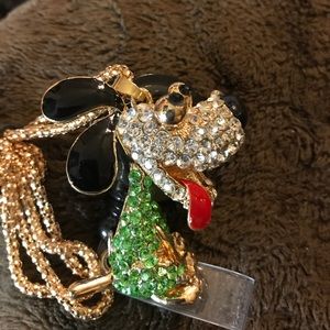 Silly   dog  badge reel