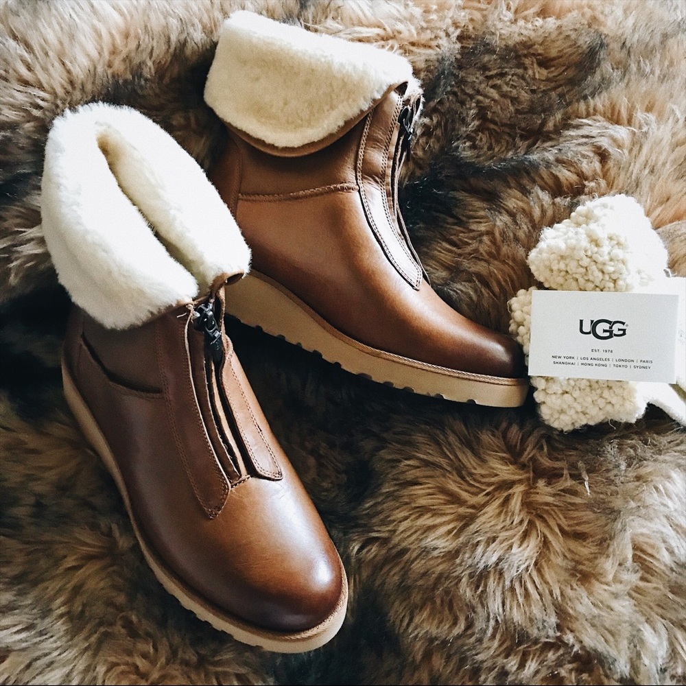 ‼️SALE‼️ UGG Leather Wedge Boots Caleigh