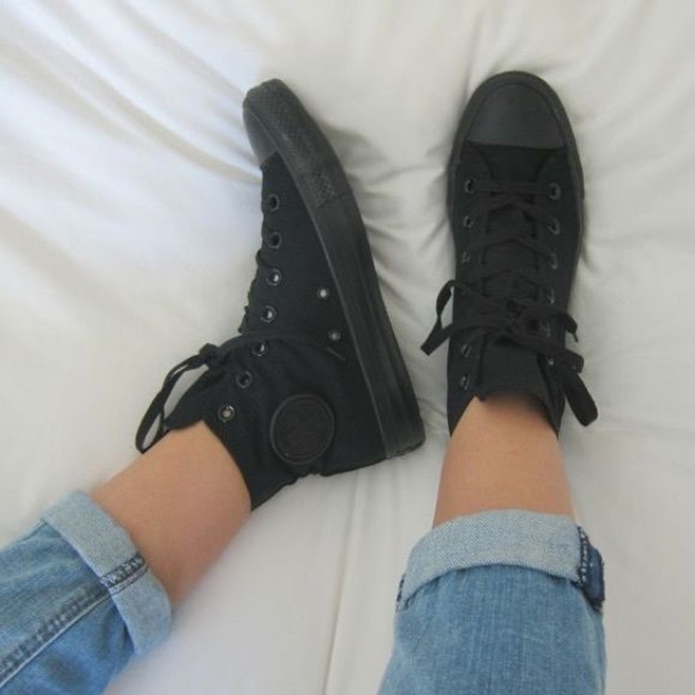 Black high top converse