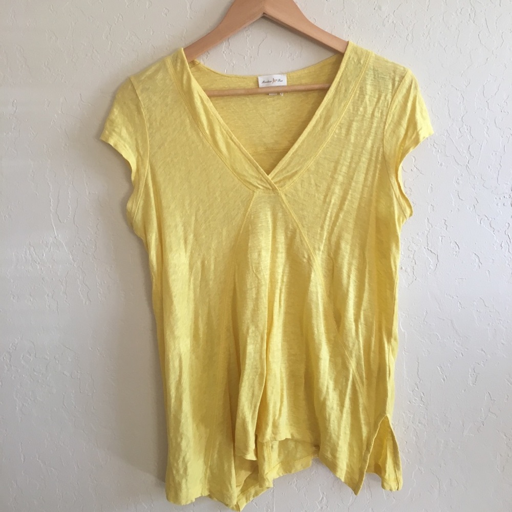 Anthropologie Yellow Flowy Top