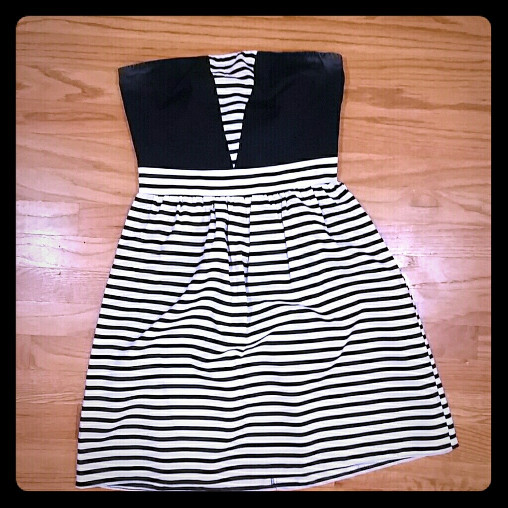 Navy blue stripped dress