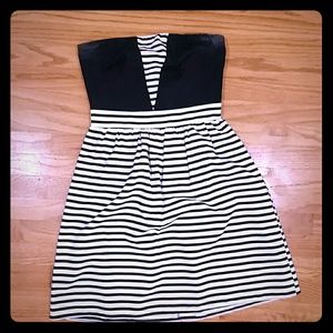 Navy blue stripped dress