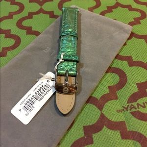 New Michele 16 mm leather watch strap alligator