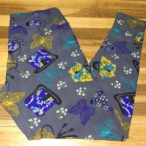 LuLaRoe T&C Purses & Butterfly Leggings, Worn Once
