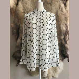 Lane Bryant White and Black Blouse Size 14/16