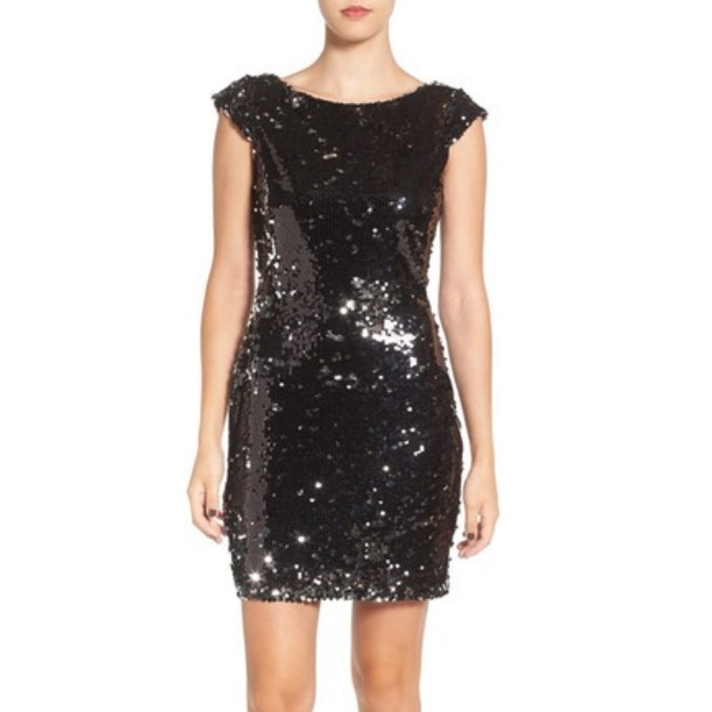 Speechless black silver sequin bodycon dress XS