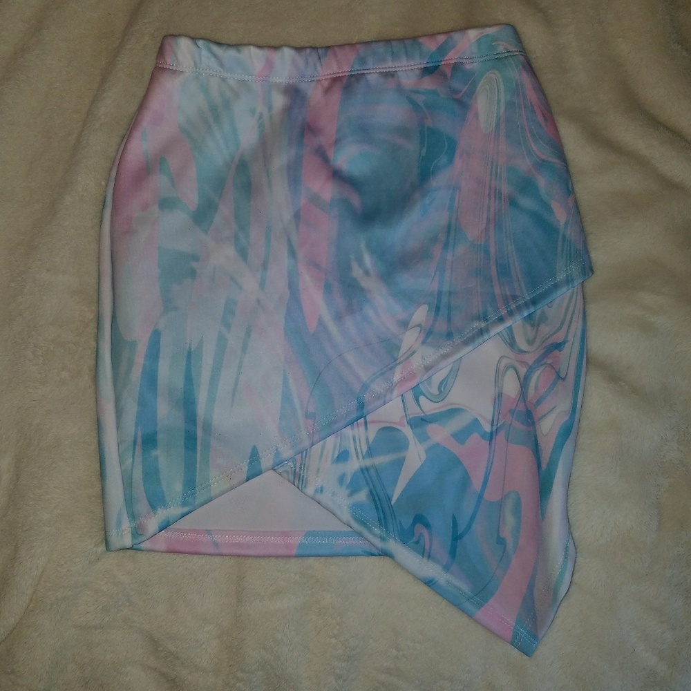 Asymmetrical water color skirt