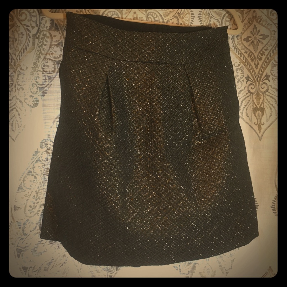 LOFT glitter & gold holiday skirt