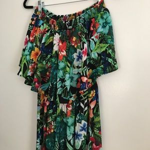 Show me your Mumu off the shoulder tropical maxi