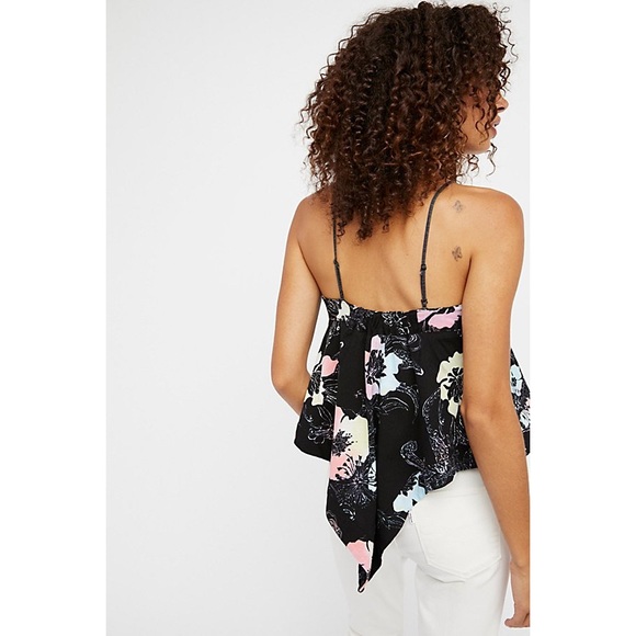 FREE PEOPLE black floral tube top - Picture 3 of 8