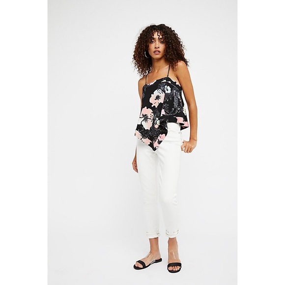 FREE PEOPLE black floral tube top - Picture 5 of 8