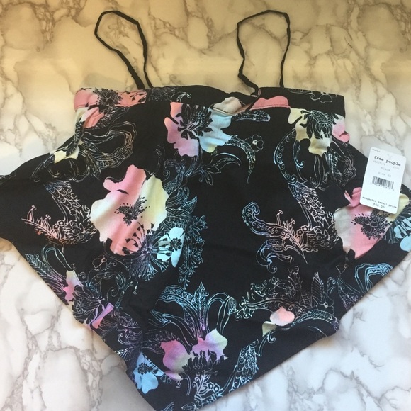 FREE PEOPLE black floral tube top - Picture 7 of 8