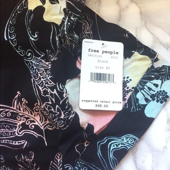FREE PEOPLE black floral tube top - Picture 8 of 8
