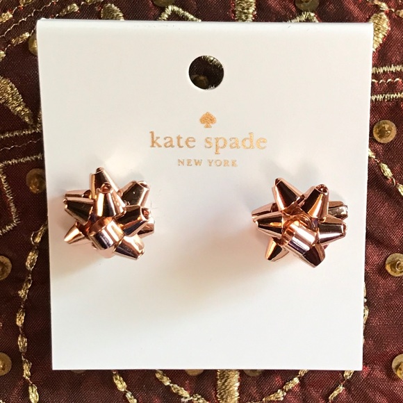 kate spade Jewelry - Kate Spade Rosegold Bourgeois Bow earrings NWT