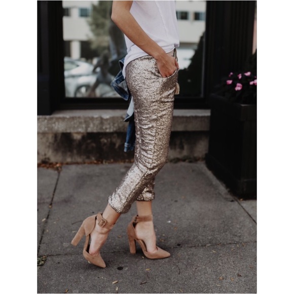 🆕LAST ONE Rose Gold Sequin Pants - Picture 4 of 8