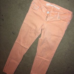 Bullhead orange straight leg/skinny jeans