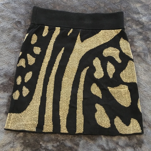 Fun black and gold miniskirt by Ecoté - Picture 1 of 2