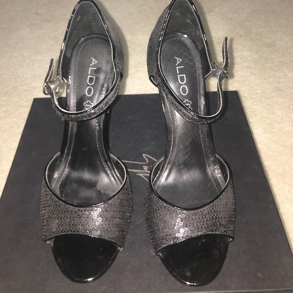 Aldo Black Sequence Open toe sandals