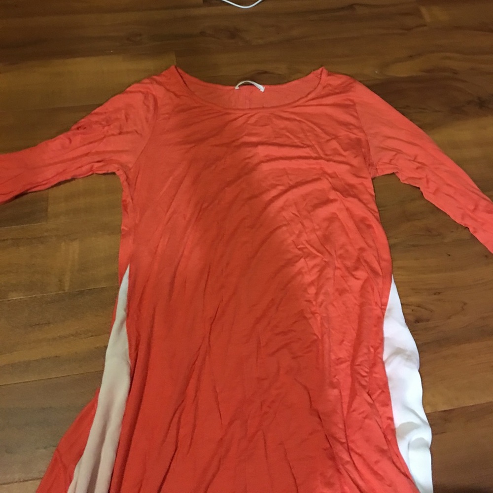 Coral and white tunic