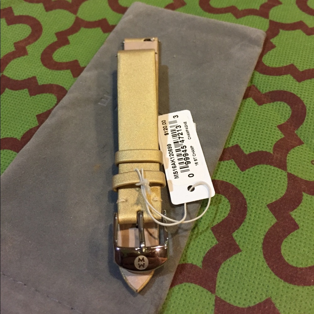 New Michele 16 mm leather watch strap band