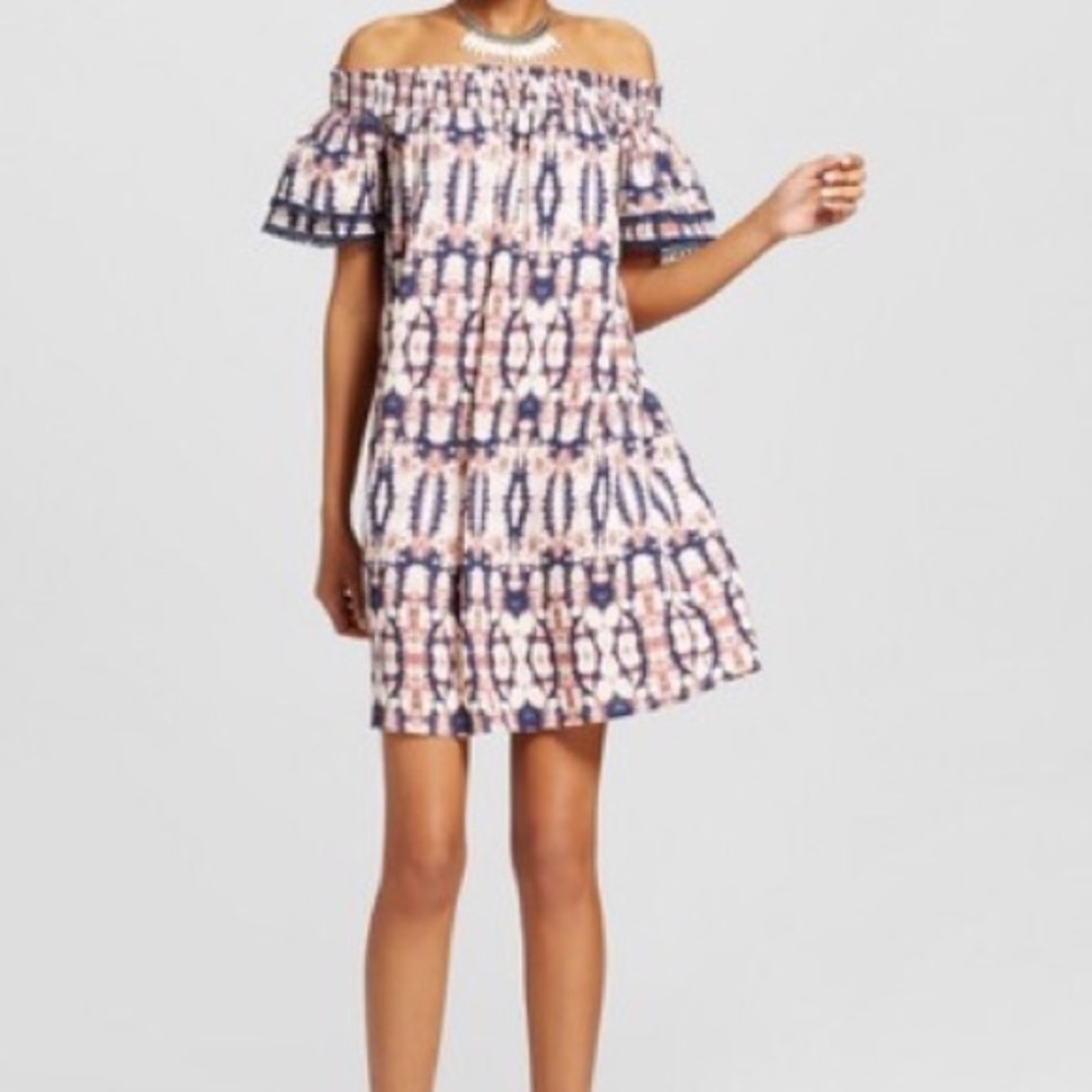Tie dye off the shoulder dress