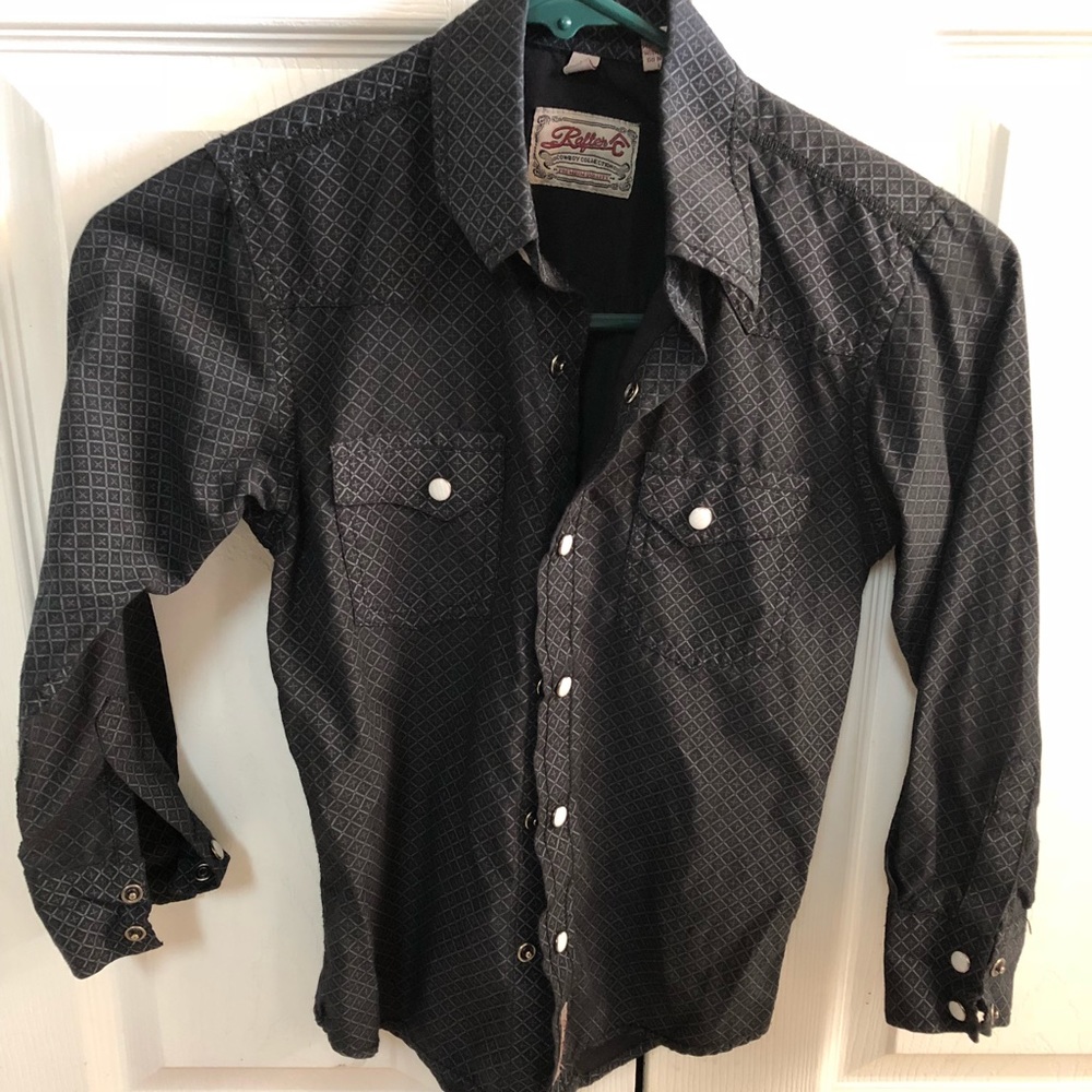 Boys medium black western shirt