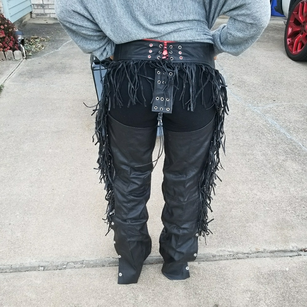Women's leather chaps