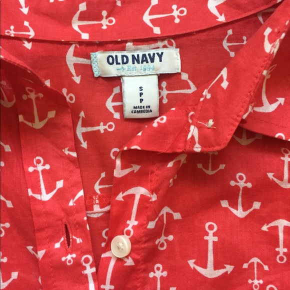 Adorable old navy anchor button up.  ⚓️ - Picture 2 of 3