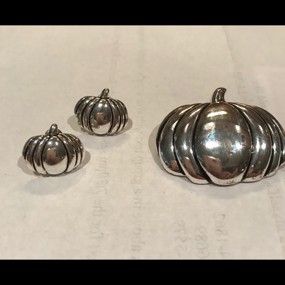 Pumpkin slide and earring set