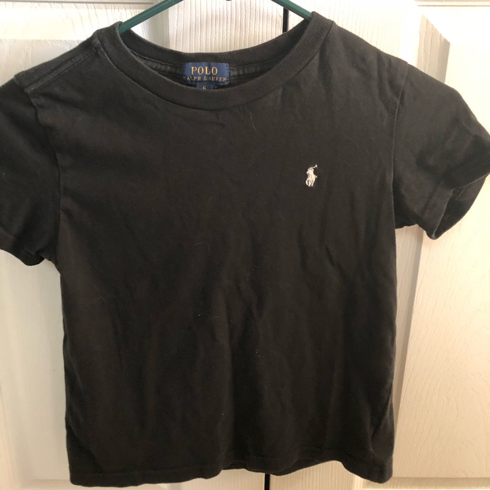 Boys black polo T-shirt