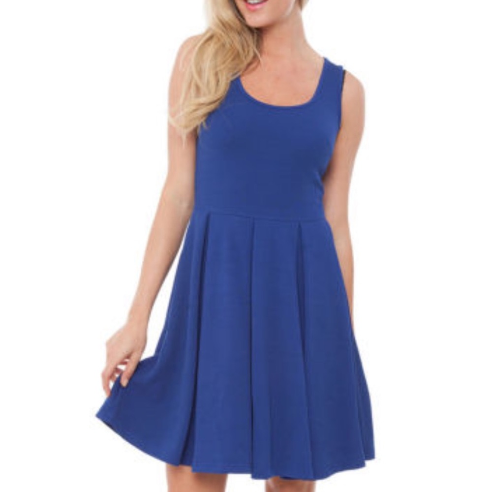 ❌ GONE ❌ NWOT Royal blue fit & flare dress - Picture 1 of 6