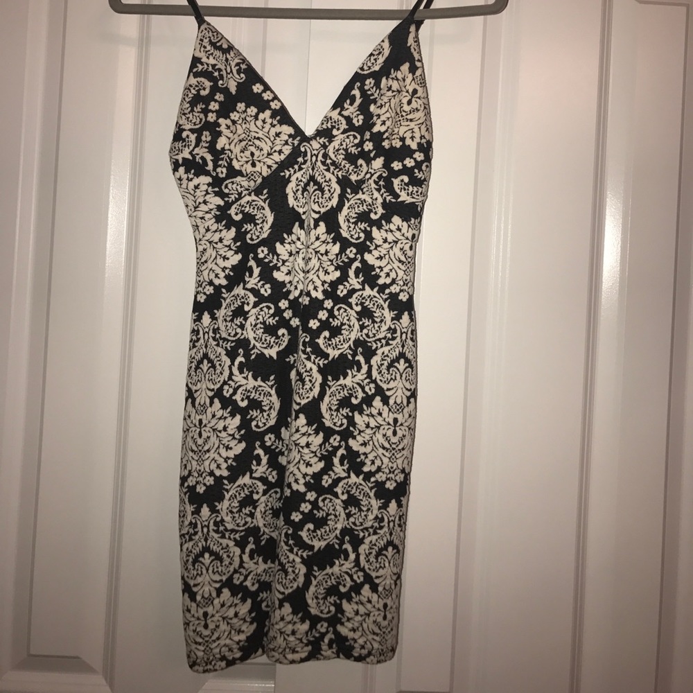 ASTR mini black white floral dress