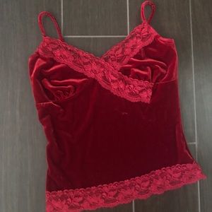 Vintage velvet and lace top