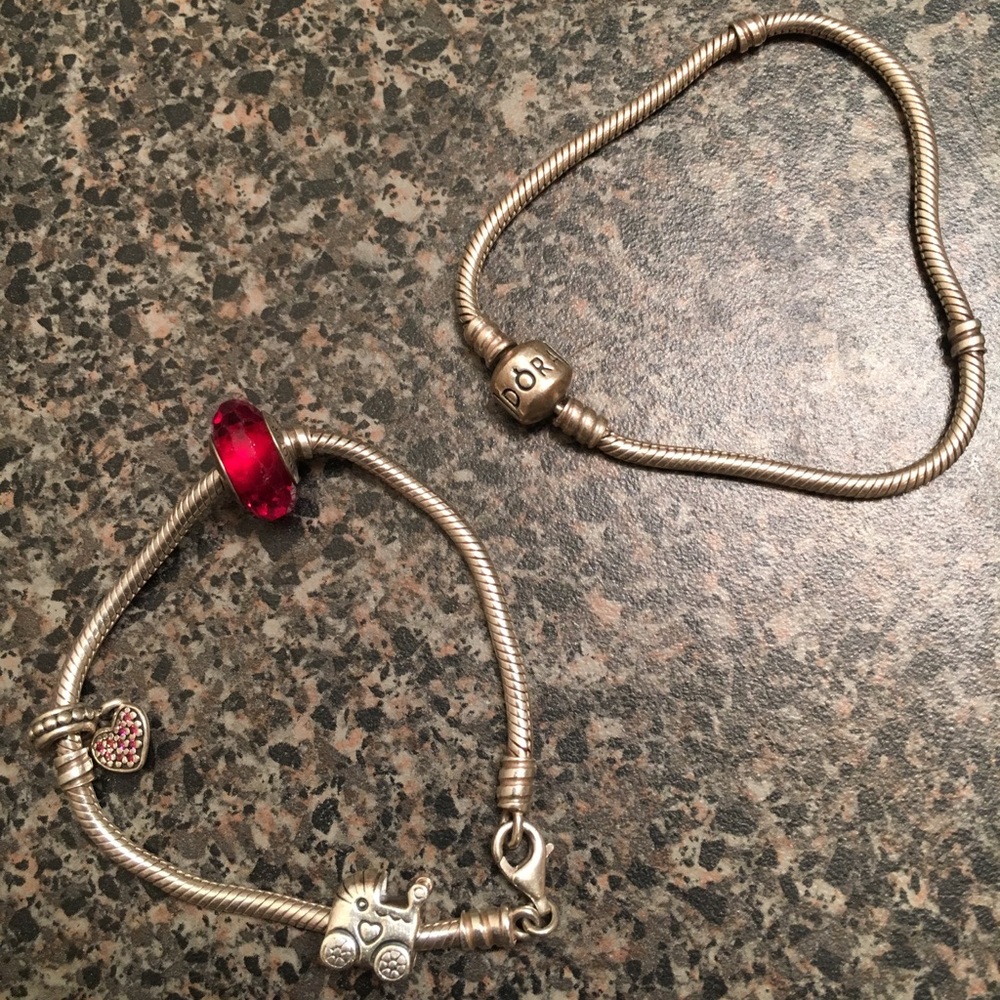 Pandora and Chamilia charms and bracelet