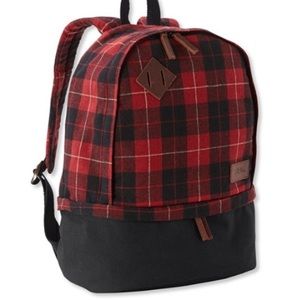 Plaid LL bean backpack