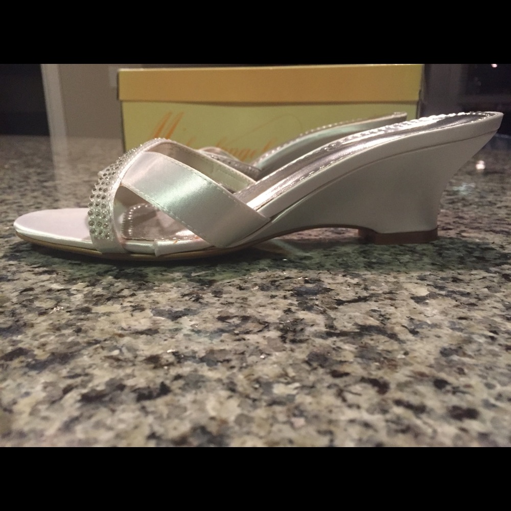 White wedding heels