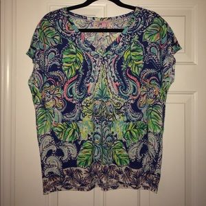 Lilly Pulitzer Hartwell Top in Hanging with Fronds