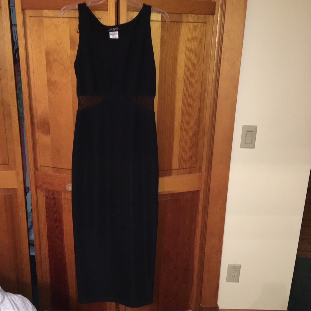 Black Dress w/ Mesh Rib Cut