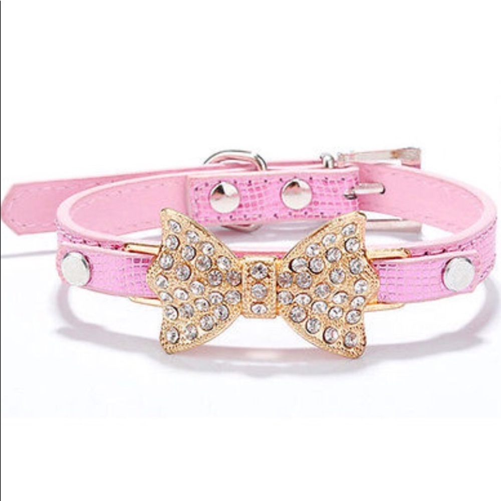 Pet dog leather collar neck