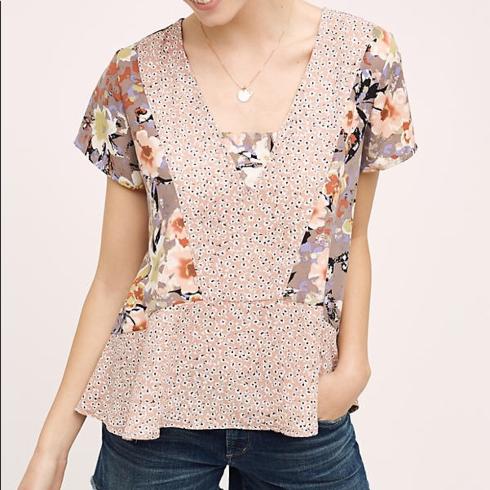 Floral Anthropologie Blouse