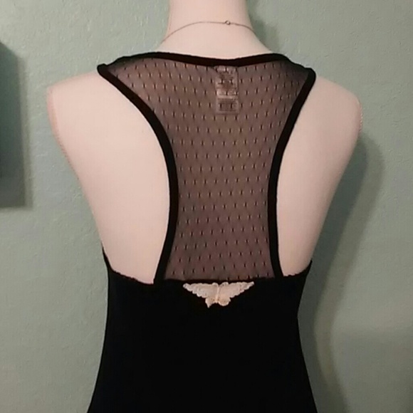 Jessica Simpson Black Lace Butterfly Racerback Top - Picture 2 of 6