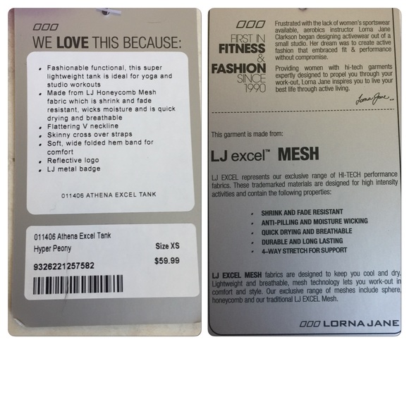 NWT- Lorna Jane Tank Athena Excell - Picture 4 of 4