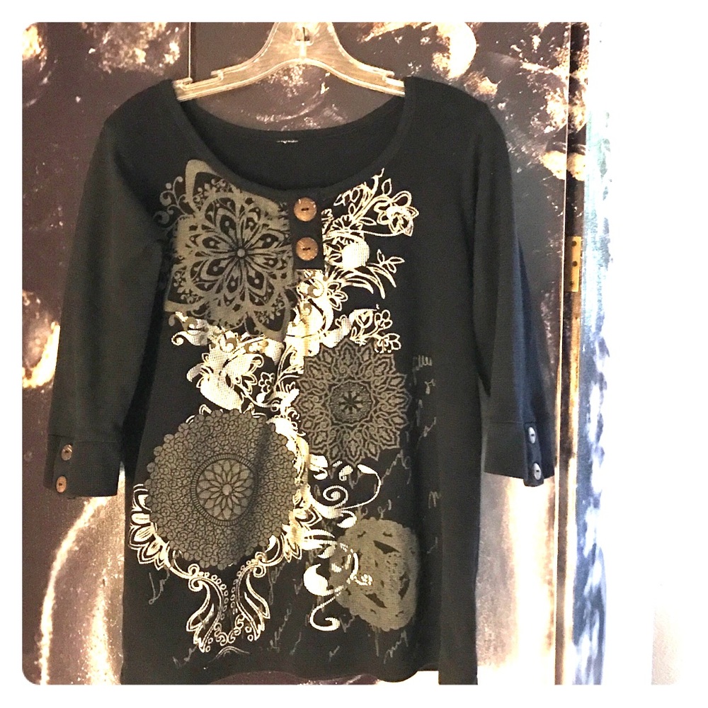 3/4 length sleeves sweater 60 Cotton 40 Polyester