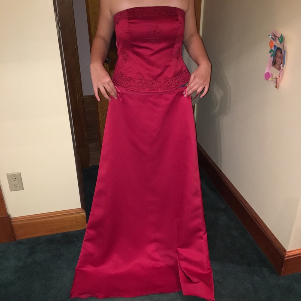 Burgundy Two-Piece Dress