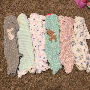 Bundle of 6 Fleece/terry cloth sleepers