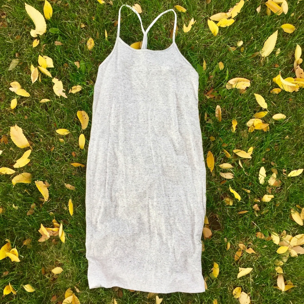Fitted Basic Jersey Dress (Light Grey)