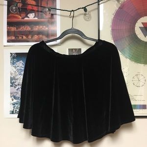 Black velvet skirt
