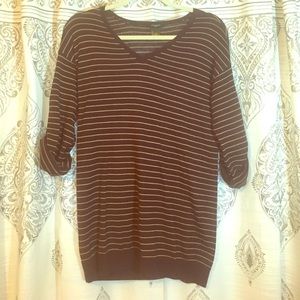 Maroon and tan Ann Taylor sweater dress