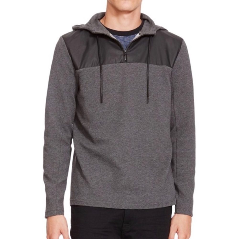 Kenneth Cole fleece/nylon Quarter Zip Sweatshirt