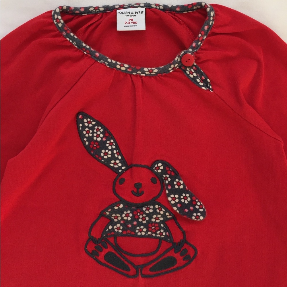 Sweden Polarn O. Pyret Girl Bunny Shirt